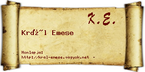 Král Emese névjegykártya